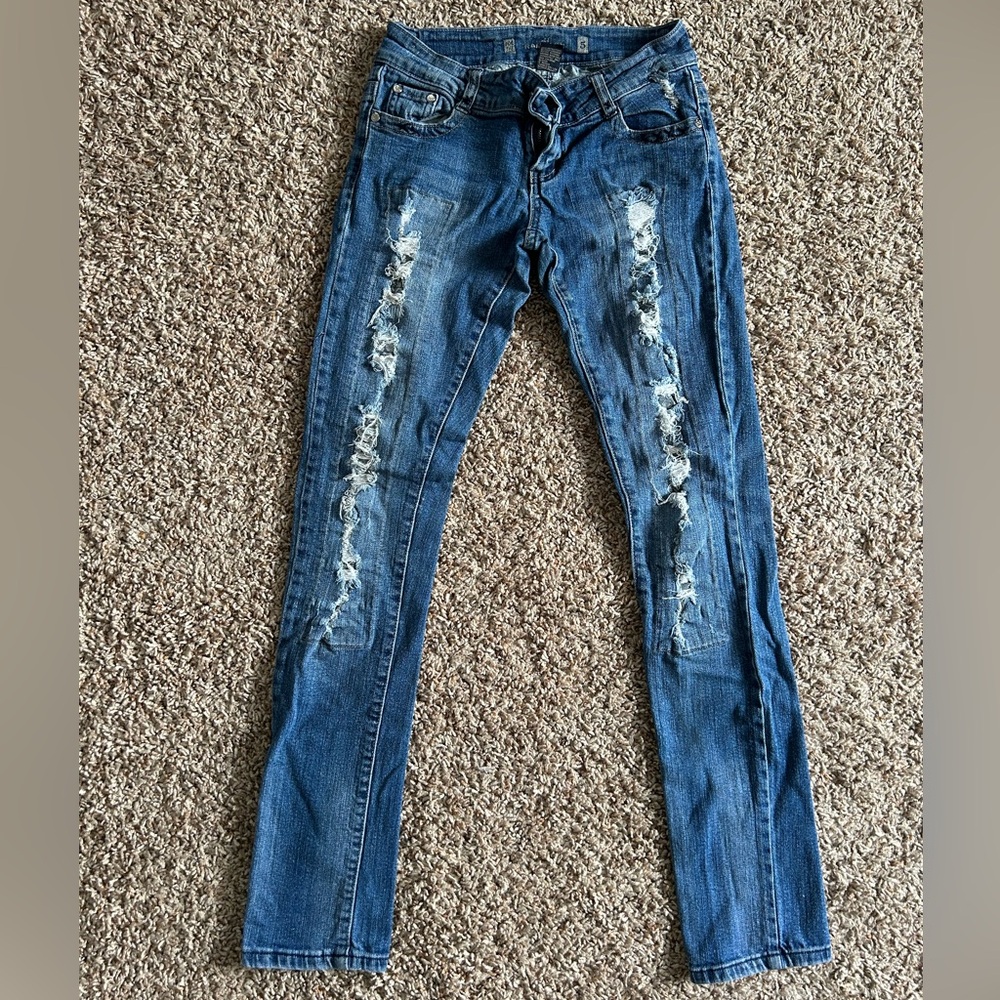 Rampage Y2K Distressed Skinny Jeans - Size 5